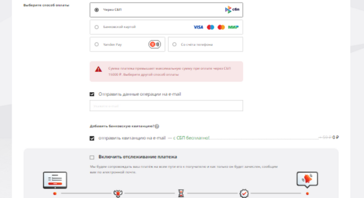 Квитанция извещение на оплату гостиничных услуг