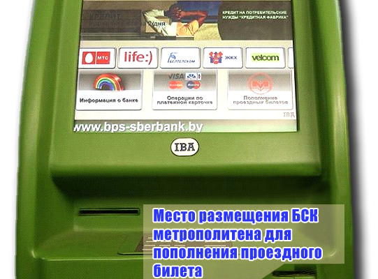 Порядок пополнения проездных билетов в банковских инфокиосках